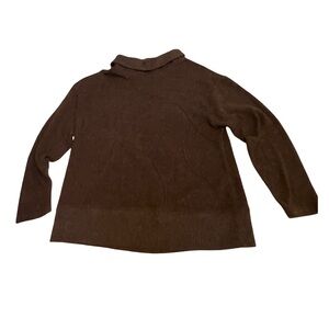 Trisha Tyler Brown Mock Neck Knit Sweater - Size M - Cozy Lagenlook